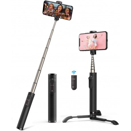 BlitzWolf Bluetooth Selfie Stick Tripod, Aluminium All-in-One Selfie Stick with Bluetooth Remote Control