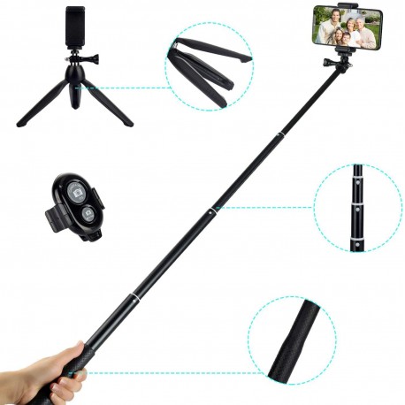 HONGYUE 40 ιντσών με δυνατότητα επέκτασης Selfie Stick Τρίποδο με τηλεχειριστήριο Bluetooth