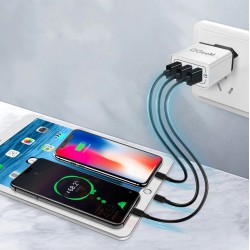 3 Εξόδους Γρήγορος φορτιστής 5V / 3.5A QC 3.0 Φορτιστής τηλεφώνου USB